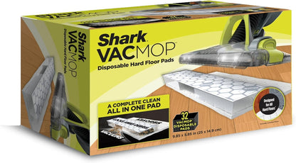 Shark VACMOP Disposable Hard Floor Pad Refills, Compatible with VM252 & VM180, No-Touch Disposal, for use on All Sealed Floors - Stone, Hardwood, Laminate & Tile, (32 Count Total), VMP32