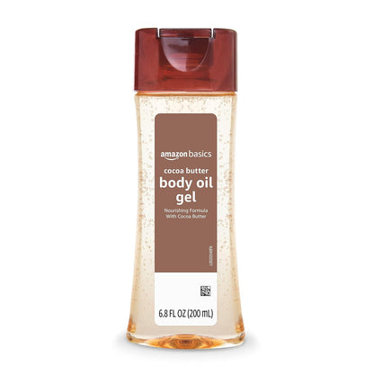 Amazon Basics Body Oil Gel with Cocoa Butter, Paraben Free, for Very Dry Skin, 6.8 Fl Oz, 1-Pack (Previously Solimo)