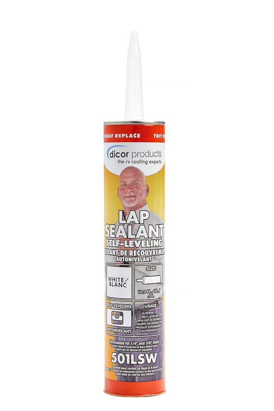 Dicor 501LSW-1 Epdm Self-Leveling Lap Sealant-10.3 Oz. Tube, White, 10.3 Fluid_Ounces (Packaging May Vary)