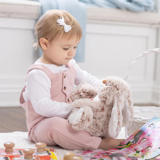 Melissa & Doug Burrow Bunny Stuffed Animal Plushie with Big Feet, Floppy Ears & Fluffy Tail, Adorable Pretend Play Toddler Toys for Girls & Boys 3+