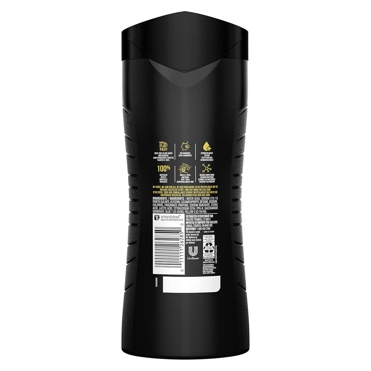 AXE Body Wash Apollo 4 Count for Long Lasting Freshness Sage & Cedarwood Men's Body Wash with Odor-Busting Prebiotics 16 oz