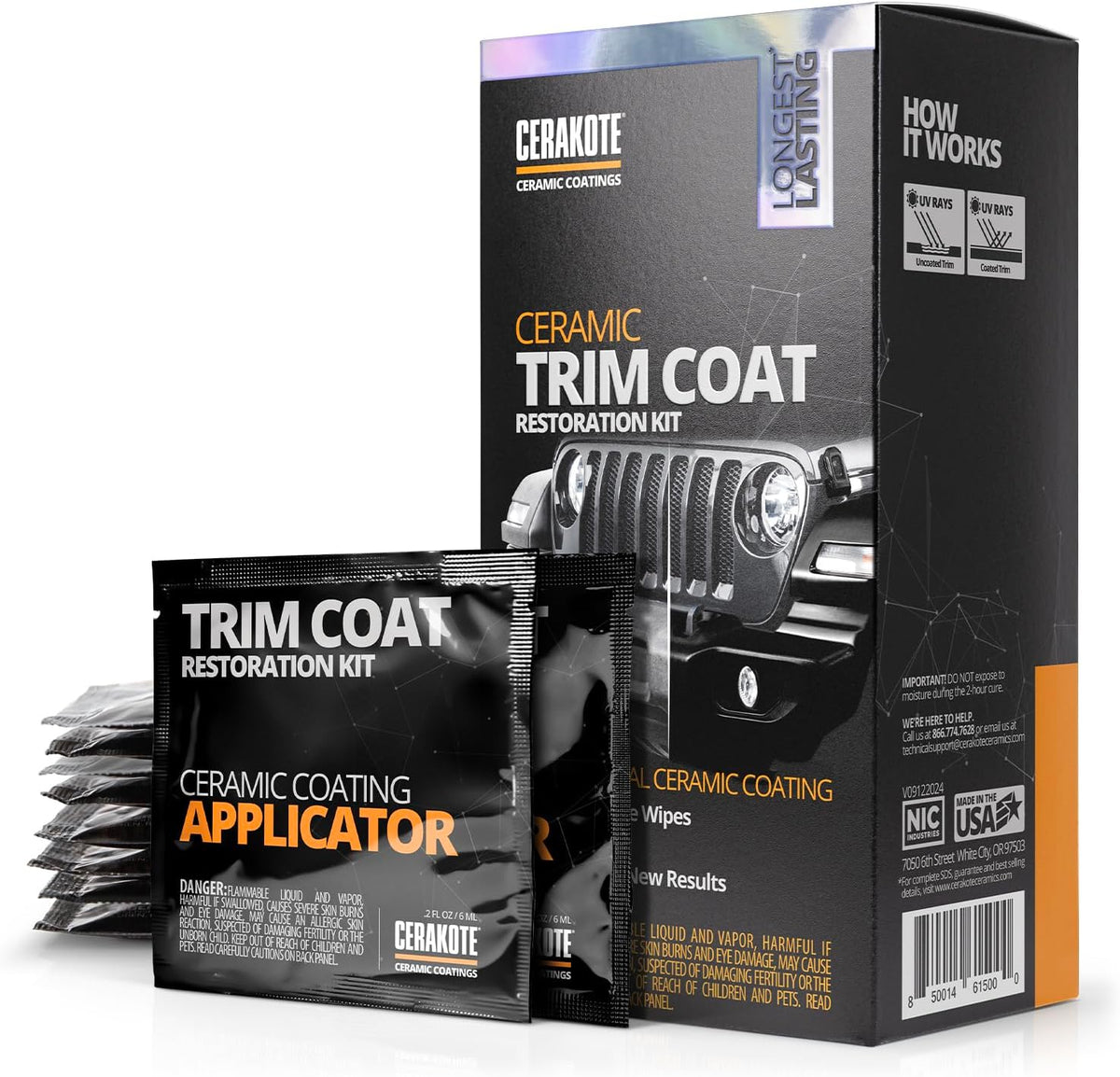 CERAKOTE® Ceramic Trim Coat Kit - Quick Plastic Trim Restorer - Ceramic Coating Guaranteed Restoration to Last Over 200 Washes – A Ceramic Coating, Not a Dressing