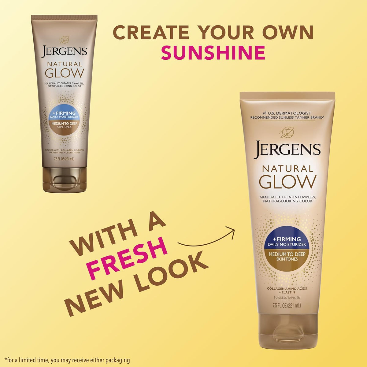 Jergens Natural Glow + Firming Daily Moisturizer Medium to Tan Skin Tones 7.5oz