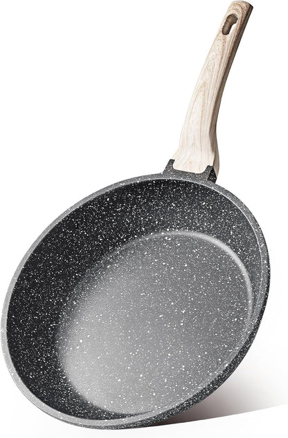 CAROTE Nonstick Frying Pan Skillet,Non Stick Granite Fry Pan Egg Pan Omelet Pans, Stone Cookware Chef's Pan, PFOA Free,Induction Compatible(Classic Granite, 8-Inch)