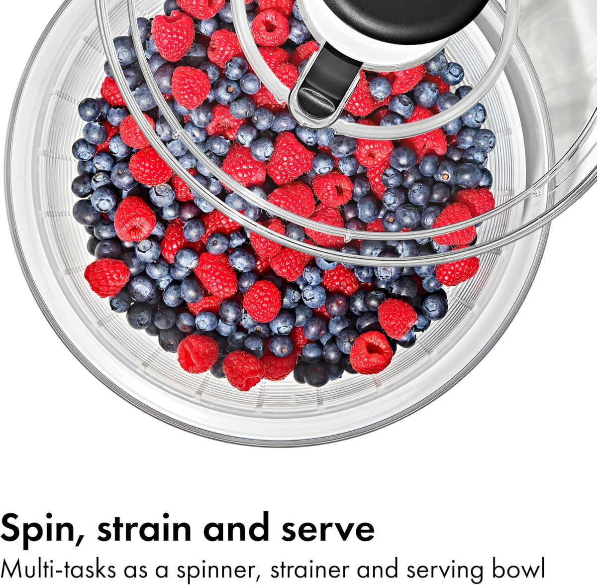 OXO Good Grips Salad Spinner | Lettuce Spinner | Fruit Washer | Fruit Washing Bowl with Strainer | Vegetable Cleaner | Salad Cleaner | Lettuce Washer | 6.22 Quart Capacity