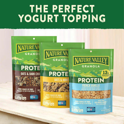 Nature Valley Protein Granola, Oats and Honey Granola, Resealable Snack Pouch, Family Size, 17 oz