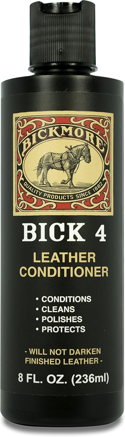 Bickmore Bick 4 Leather Conditioner 8 oz - Cleaner & Conditioner - Restore Polish & Protect All Smooth Finished Leathers
