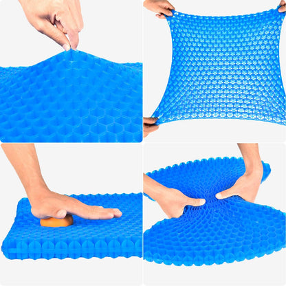 Gel Seat Cushion, Cooling seat Cushion (Super Large & Thick), Breathable Honeycomb Design Absorbs Pressure Points Seat Cushion, Gel Cushion for Office Chair, Home Car seat Cushion for Wheelchair