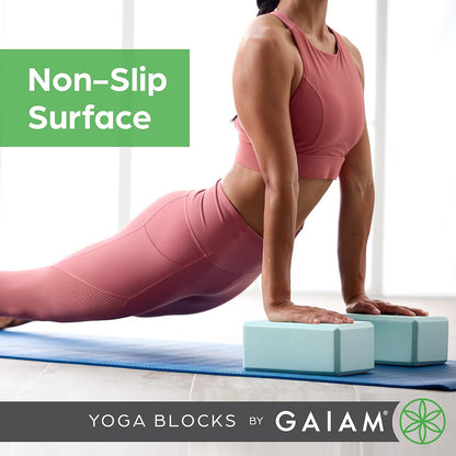 Gaiam Yoga Block - Supportive Latex-Free Eva Foam - Soft Non-Slip Surface with Beveled Edges for Yoga, Pilates, Meditation