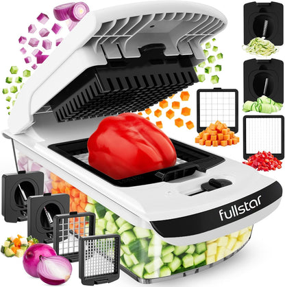 Fullstar The Original Pro Chopper - Vegetable Chopper and Spiralizer, Food Chopper with Container, Fruit Slicer, Kitchen Gadgets & Gifts, Home Essentials (4 in 1, White)