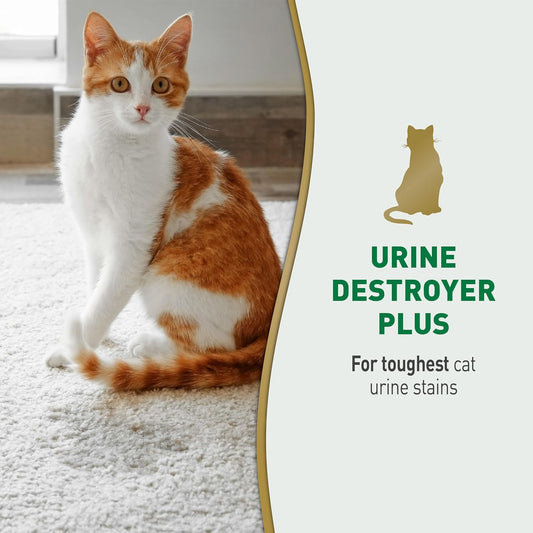 Nature’s Miracle Urine Destroyer Plus Cat, 32 Ounces,Unscented, Enzymatic Formula, Ready-to-Use