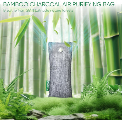 Activated Charcoal Odor Absorber, 6 Pack Natural Shoe Odor Eliminator, Bamboo Charcoal Air Purifying Bags, Sneaker Deodorizer and Moisture Absorbers for Clean Footwear, Shoe Odor Remover