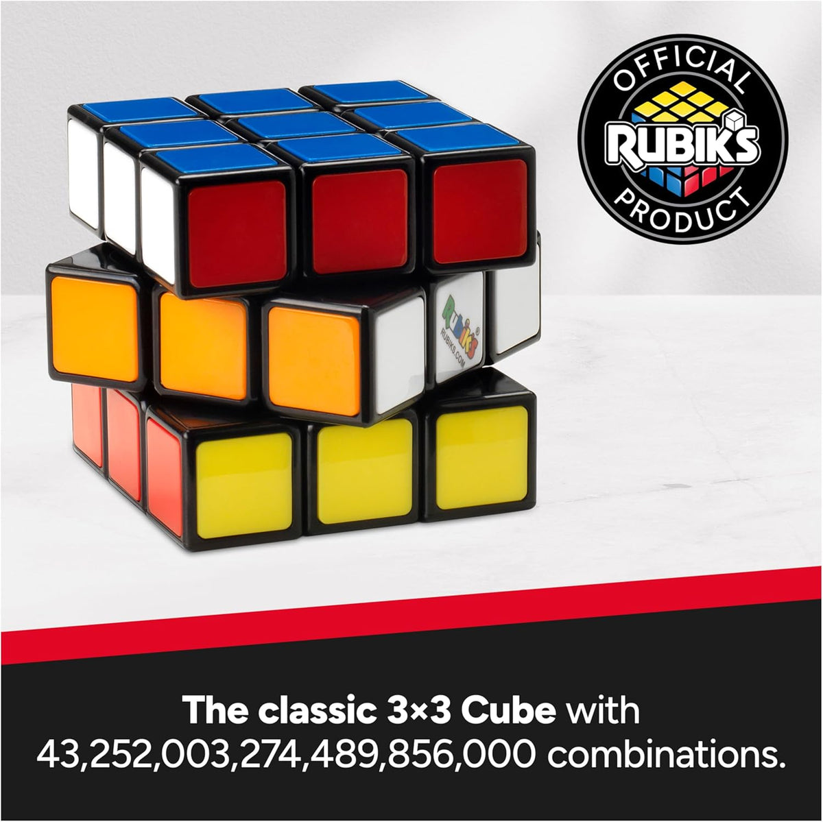 Rubik's Cube, The Original 3x3 Cube, Problem-Solving Brain Teaser, Color-Matching Puzzle, Fidget Toy, Sensory Puzzle, for Ages 8 & Up