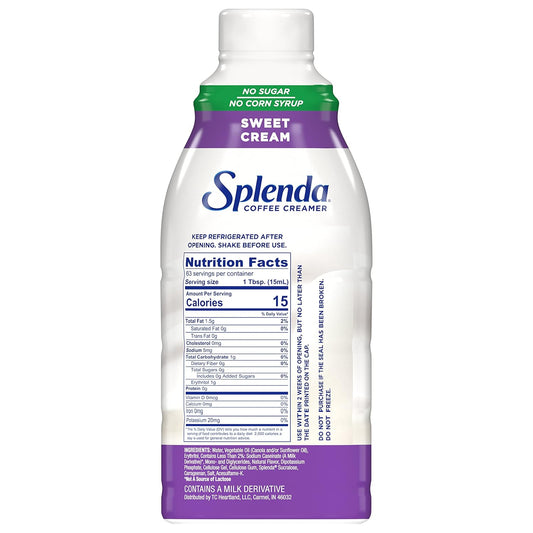 SPLENDA Sugar Free Sweet Cream Coffee Creamer, 32 Fl Oz