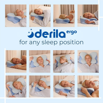 Derila Ergo Cervical Neck Pillow for Sleeping Pillow Contour Memory Foam Pillows for Back, Side Sleeper Pillows 21.25 x 14.17 x 4.72 inches