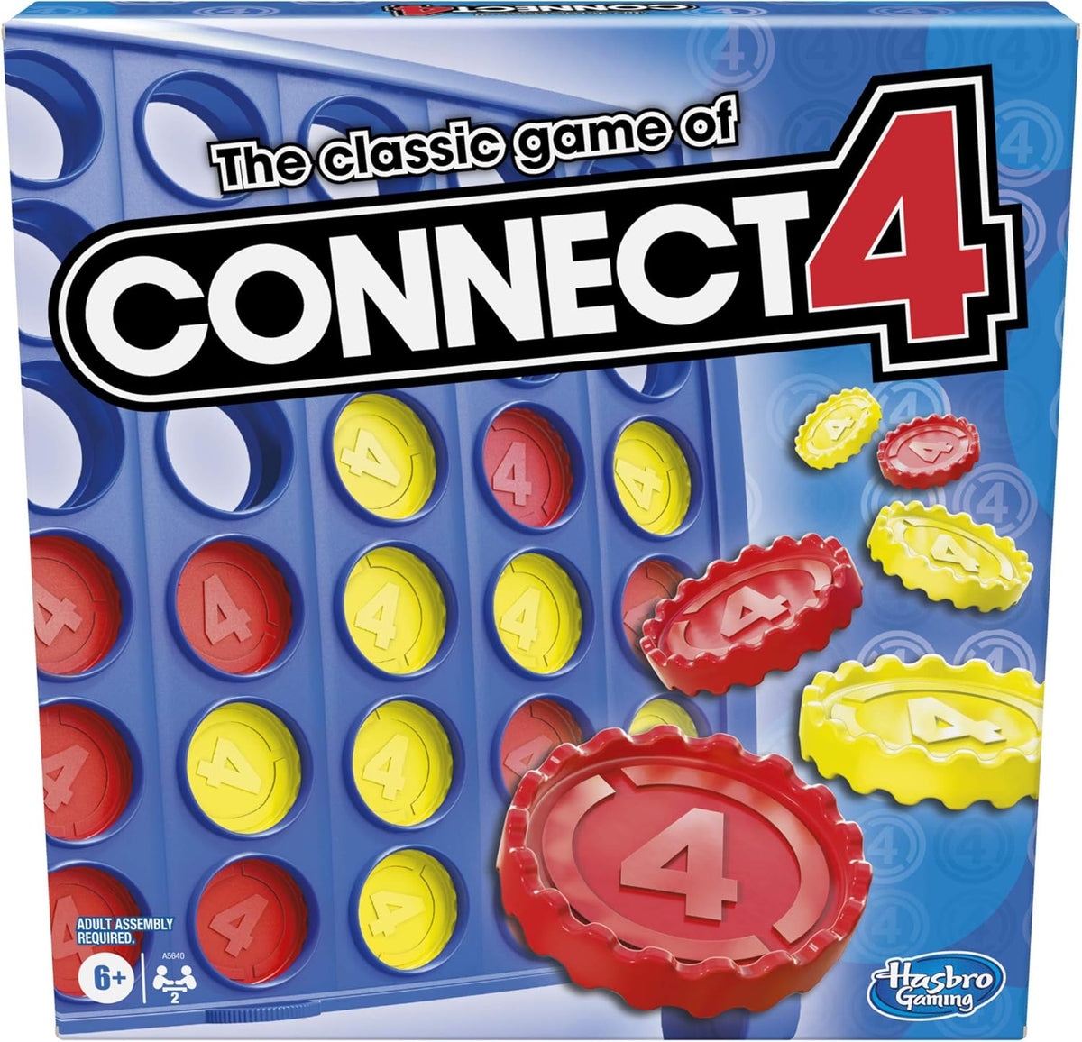 Hasbro Gaming Connect 4 Classic Grid, 4 in a Row Game, Strategy Board Games for Kids, 2 Players for Family and Kids, Easter Gifts for Boys and Girls, Ages 6+