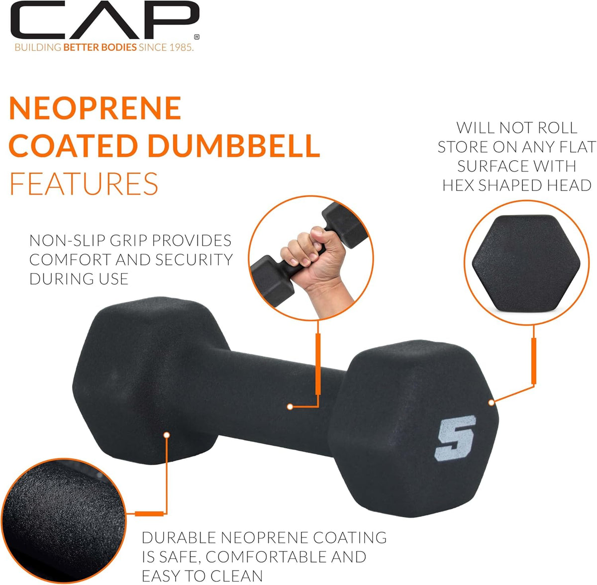 CAP Barbell Neoprene Dumbbell Weights Pairs & Sets | Multiple Colors