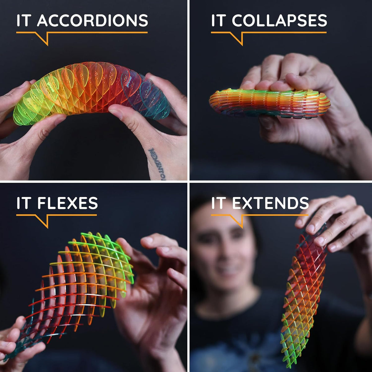 Morf Fidget Worm Toy - Flexible 3D Sensory Slug Figgy Toy for Kids, Teens, and Adults – Stretchy, Quiet, Stress and Anxiety Relief, Focus - For Play, School, Work Gifts, Great For Classroom and Office