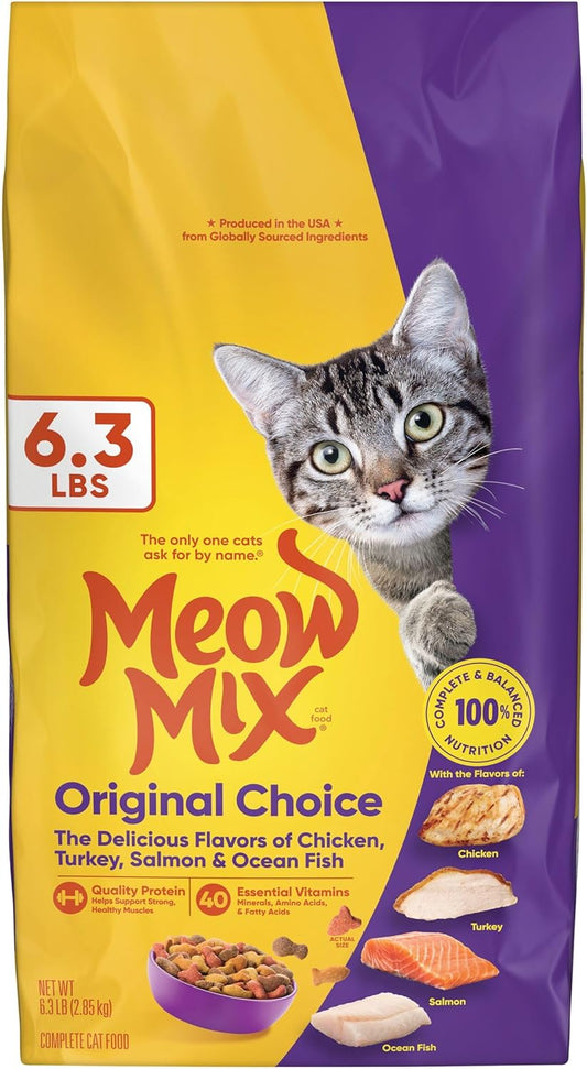 Meow Mix Original Choice Dry Cat Food, 6.3 Pound Bag
