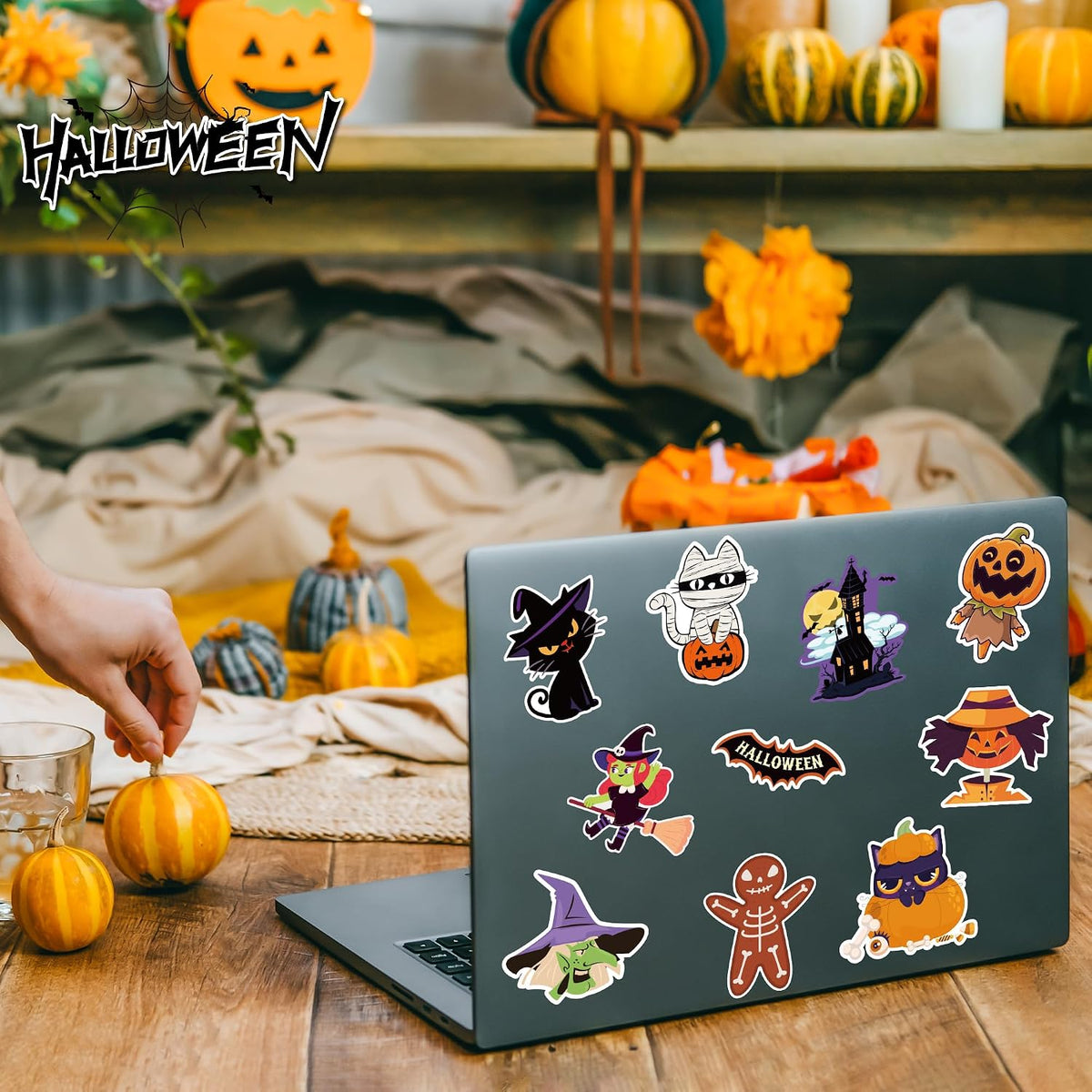 Halloween Stickers | 100 PCS Halloween Party Favors - Halloween Games Toys Gifts Party Supplies - Crafts Accessories Treats Bulk for Classroom