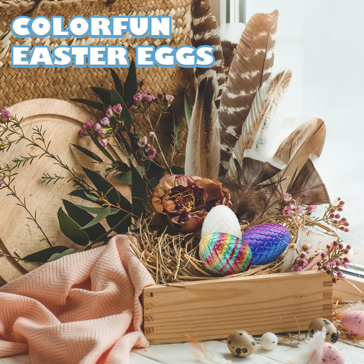6PCS 3D Printed Dragon Eggs with Dragon Inside, Easter Basket Stuffers Mini Mystery Crystal Egg Fidget Toy, Surprise 3D Printed Animals Toy