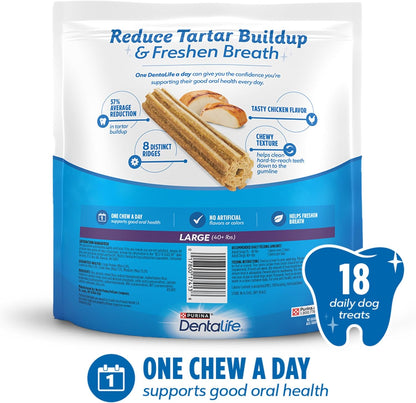 Purina DentaLife Made in USA Facilities Large Dog Dental Chews, Daily - 18 ct. Pouch