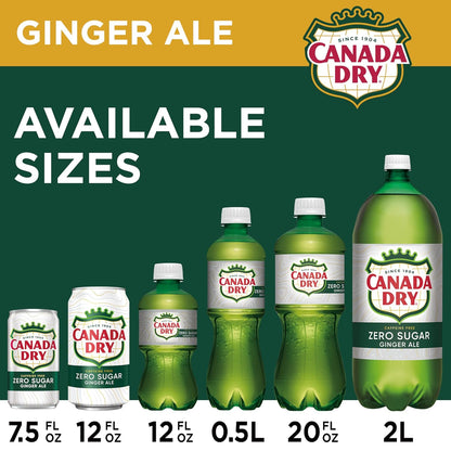 Canada Dry Zero Sugar Ginger Ale Soda, 12 fl oz cans, 12 pack