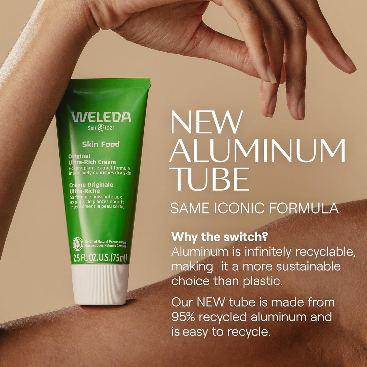 Weleda Skin Food Original Ultra-Rich Body Cream 2.5 Fluid Ounce, Plant Rich Hydrating Moisturizer with Pansy, Chamomile and Calendula