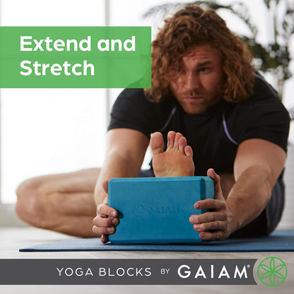 Gaiam Yoga Block - Supportive Latex-Free Eva Foam - Soft Non-Slip Surface with Beveled Edges for Yoga, Pilates, Meditation