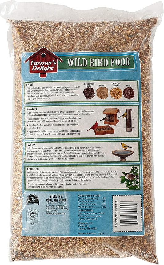Wagner's 53002 Farmer's Delight Wild Bird Food with Cherry Flavor, 10-Pound Bag
