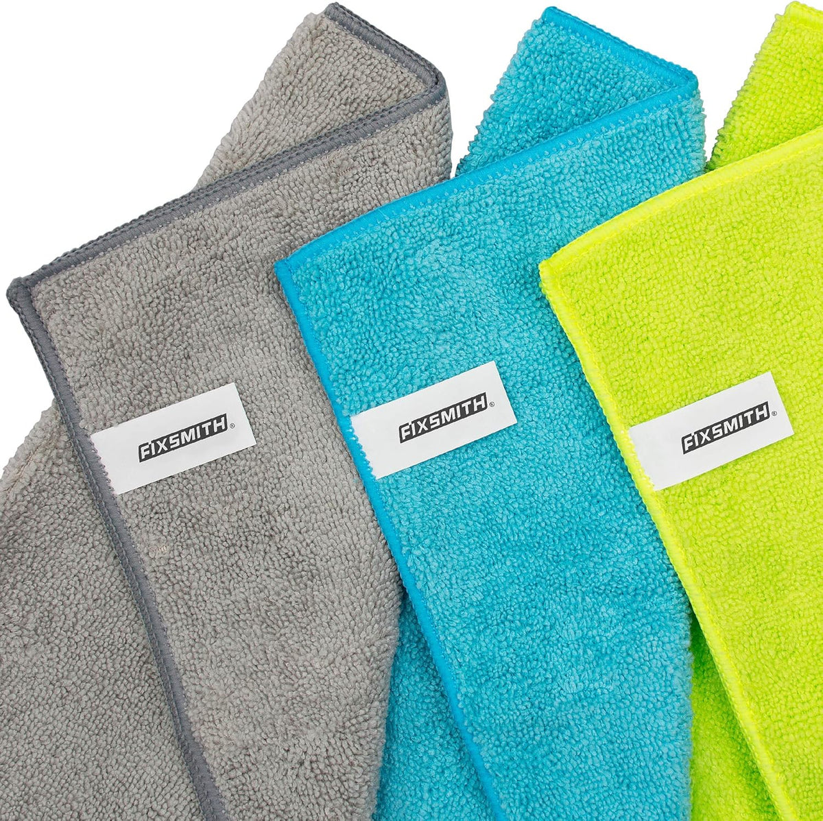 FIXSMITH Microfiber Cleaning Cloth - Pack of 8, Size: 12 x 16 in, Multi-Functional Cleaning Towels, Highly Absorbent Cleaning Rags, Lint-Free, Streak-Free Cleaning Cloths for Car Kitchen Home