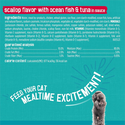 Purina Friskies Wet Cat Food Variety Pack, Tasty Treasures Prime Filets (With Ocean Fish and Tuna, With Chicken and With Turkey) - 5.5 Ounce (Pack of 12)