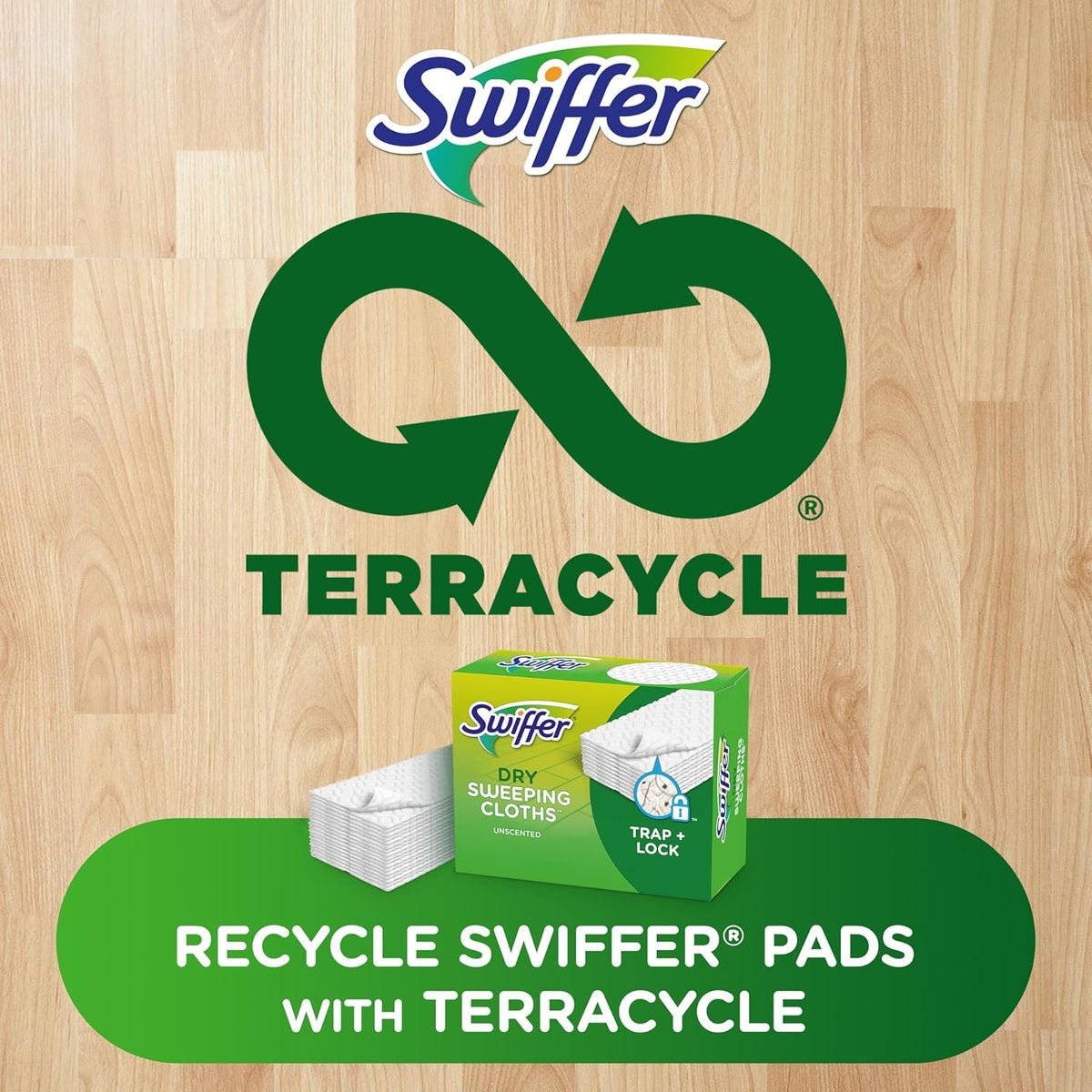 Swiffer Sweep + Mop, Dry Pads Refill, Floor Cleaner for Dirt, Dust, Hair, Cleaning Cloths for Mopping Home, Bathroom, Kitchen, Dust Mop, Floor Duster, Unscented, 52ct