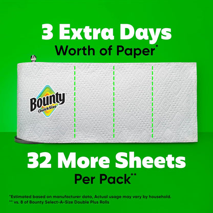 Bounty Quick Size Paper Towels, White, 8 Family Rolls