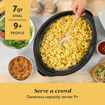 Crock-Pot 7 Quart Oval Manual Slow Cooker, Stainless Steel (SCV700-S-BR), Versatile Cookware for Large Families or Entertaining