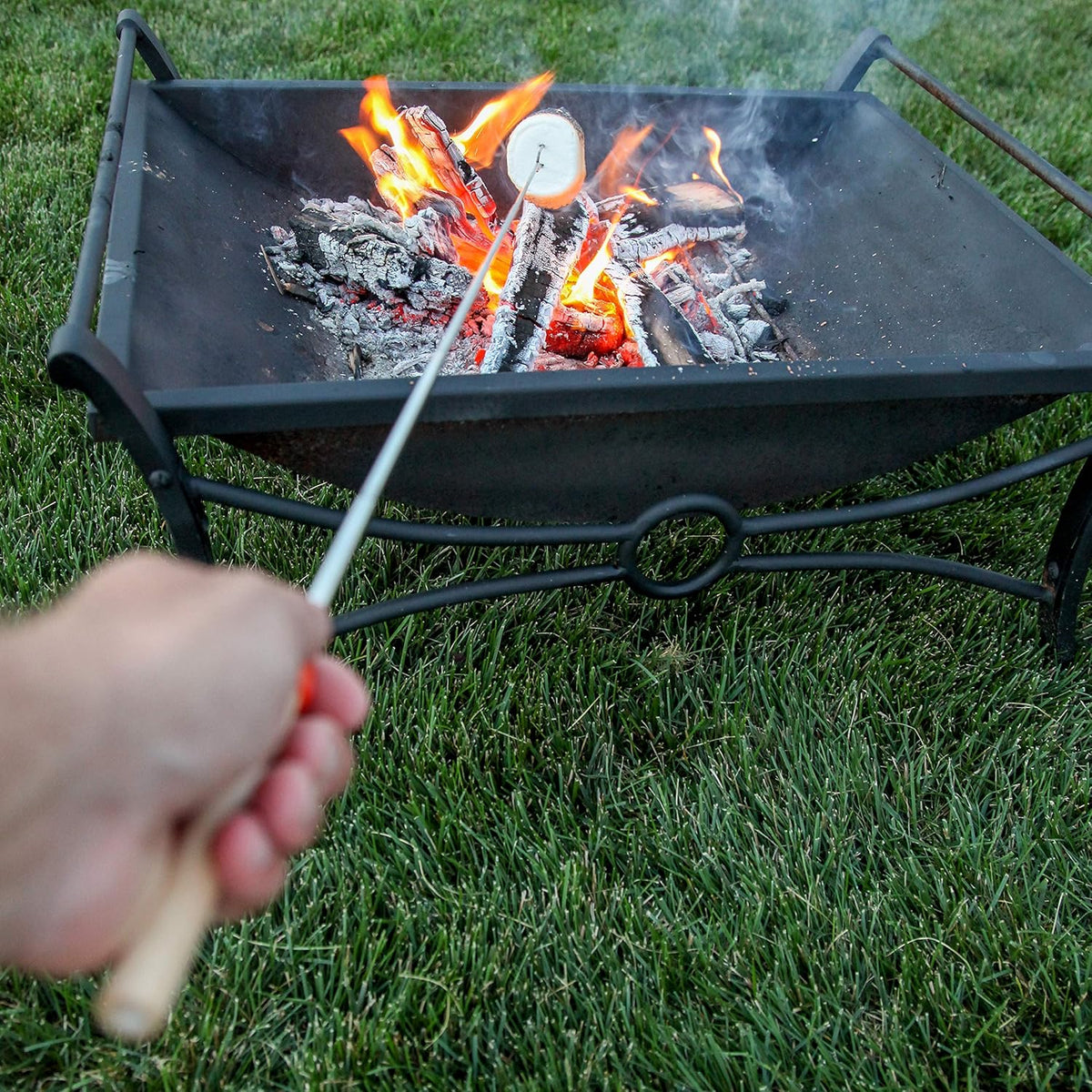 MalloMe Smores Sticks for Fire Pit Long - Marshmallow Roasting Sticks Smores Kit - Smore Skewers Hot Dog Fork Campfire Cooking Equipment, Camping Essentials S'mores Gear Outdoor Accessories 32" 5 Pack